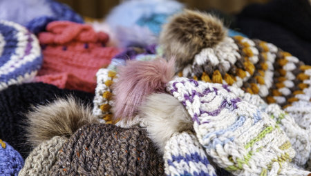 Detail of handmade cotton winter clothing, cold and protection