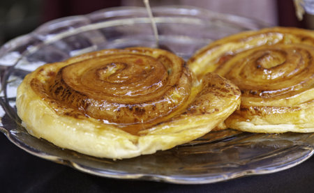 Detail of handmade dessert, traditional pastry sweet
