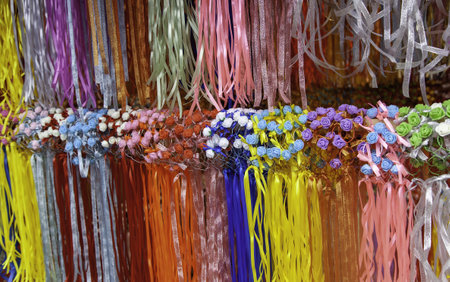 Detail of decoration for medieval hair, craftsの写真素材