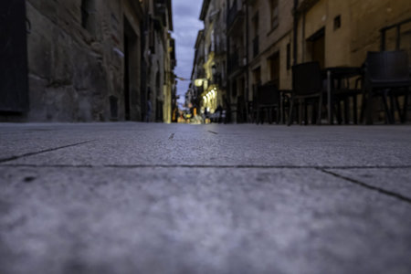 Detail of an old street in a town in Navarra Spain