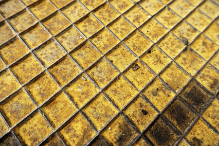 Detail of a rough and rusty metal plate due to the passage of timeの写真素材