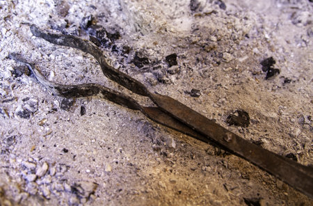 Detail of old tools for forging ironの写真素材