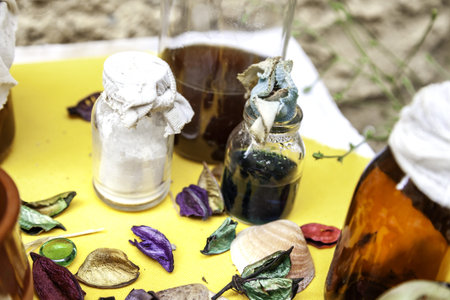 Detail of dried herbs