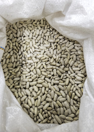 pinto beans in food market, organic vegetables