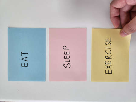 Conceptual image of colorful sticky notes with question and answer.の写真素材