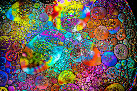 abstract colorful organic bubbles macro pattern textureの写真素材
