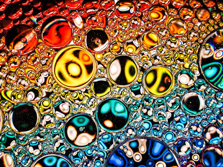 colorful rainbow spectrum oil bubbles macro abstract textures