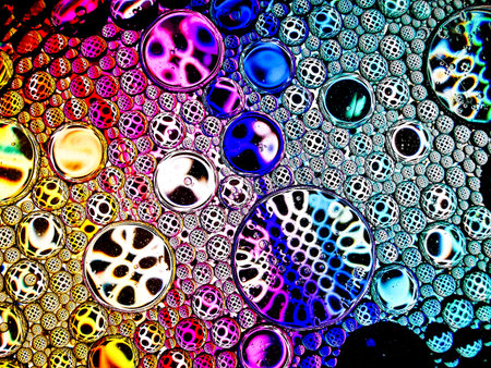 colorful rainbow spectrum oil bubbles macro abstract textures