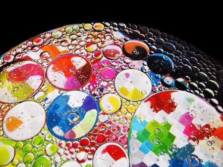 colorful rainbow spectrum oil bubbles macro abstract textures