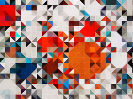 squares and triangles isometric abstract conceptual colorful background and patternsの写真素材