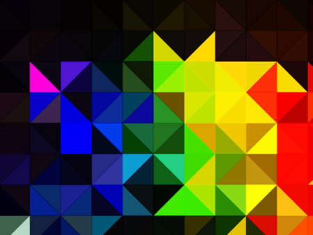 squares and triangles isometric abstract conceptual colorful background and patternsの写真素材