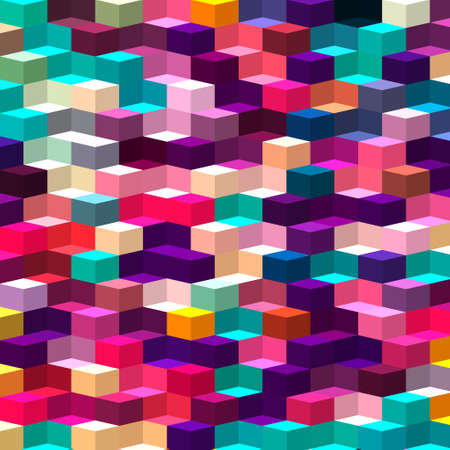 isometric minimal abstract cubes and squares colorful backgrounds textures patternsの写真素材