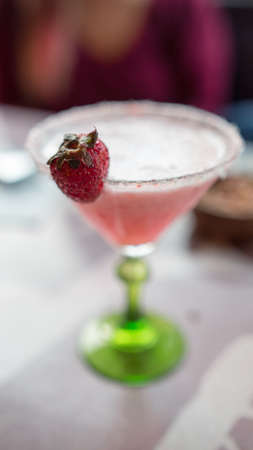milkshake strawberry cocktail closeupの写真素材