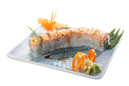 sushi plate decoration isolatedの写真素材