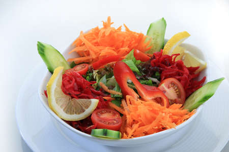 pepper colorful salad isolated white backgroundの写真素材