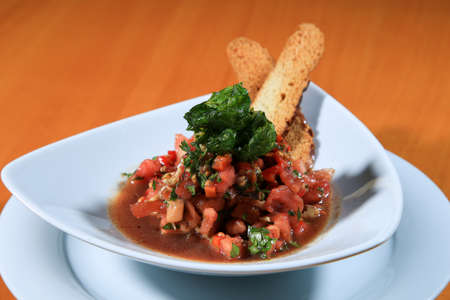 shepherd salad tomato and spinachの写真素材