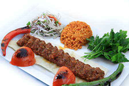 adana shish kebab turkish traditional foodの写真素材