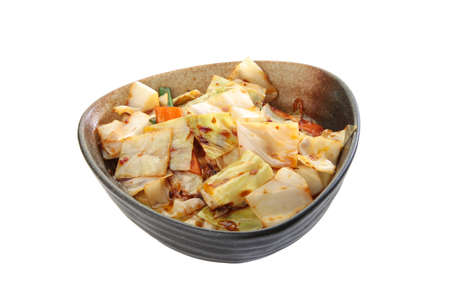cabbage main dish asian cuisine white backgroundの写真素材