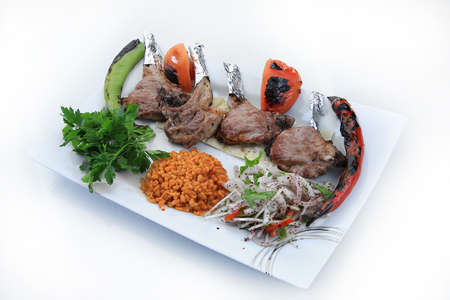 lamb rib steak grilledの写真素材