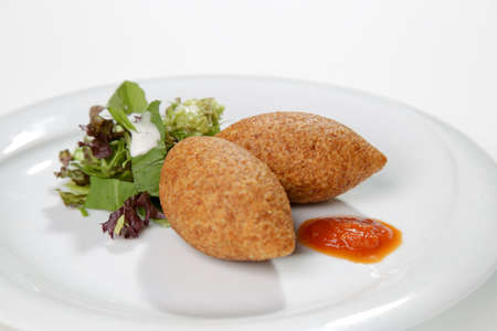 icli kofte called meatballs stuffed with cracked wheatの写真素材