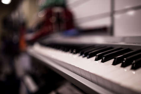 depth of field keyboards keys at the music storeの写真素材