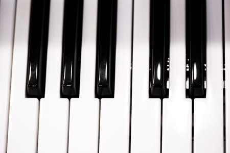 depth of field keyboards keys at the music store