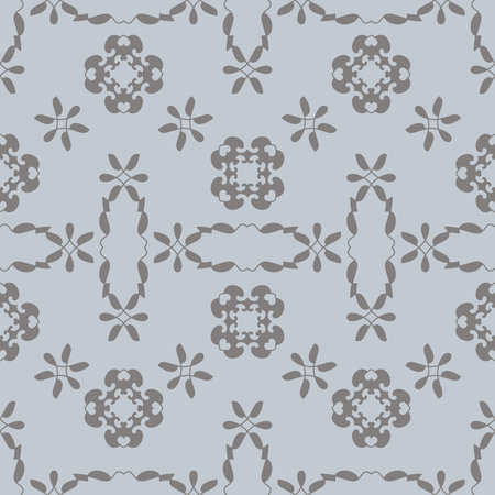 Seamless pattern with little hearts. Color light blue and gray. Vector.