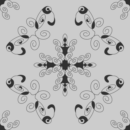 Seamless pattern with spirals. Dark gray and Light gray. Vector.のイラスト素材