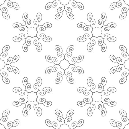 Seamless pattern with spirals. Dark gray and white. Vector.のイラスト素材