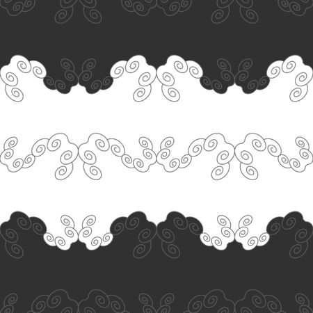 Seamless pattern with spirals. Gray, dark gray and white. Vector.のイラスト素材