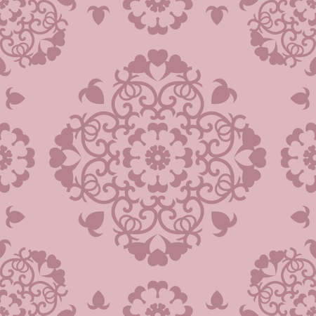Seamless Pastel Pink pattern. Pretty hearts. Abstract. Vector.のイラスト素材