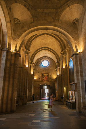 Aix-en-Provence, France - July 09, 2016. View of the arches, columns at Aix Cathedral in Aix-en-Provence, a lively town in the French countryside. Provence region, southeastern France. Retouched photoのeditorial素材