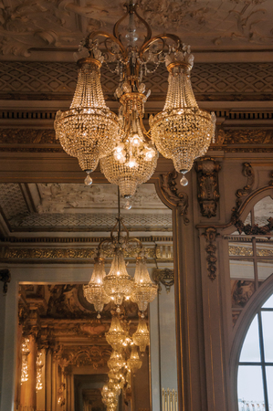 Paris, France - July 11, 2017. Luxurious lounge decoration at the Quai d'Orsay Museum in Paris. Known as the "City of Light", it is one of the most impressive cultural centers in the world. Northern France.のeditorial素材