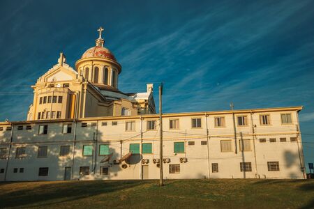 Cathedral and building at the Sanctuary of Our Lady of Caravaggio on sunset, in the countryside near Bento Goncalves. A friendly country town in southern Brazil famous for its wine production.の写真素材