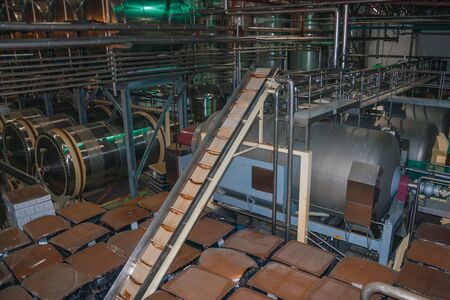 Bento Goncalves, Brazil - July 10, 2019. Stainless steel storage tanks and equipment for wine production at Salton Winery near Bento Goncalves. A friendly country town famous for its high quality wineのeditorial素材