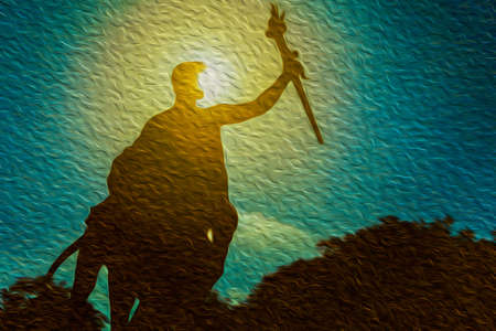 Cambridge, England - July 16, 1997. Gothic facade with passageway and towers from Queens College of Cambridge. A beautiful and peaceful university town in eastern England. Oil paint filter.のeditorial素材