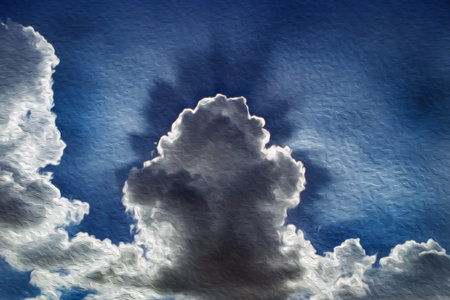 Dramatic view of blue sky with sunlight through clouds in Cambridge. A beautiful and peaceful...