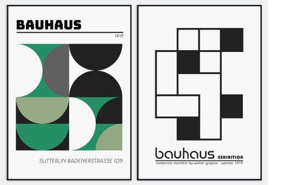 Contains Abstract Art Set in bauhaus style, Decorative Modern Art,のイラスト素材