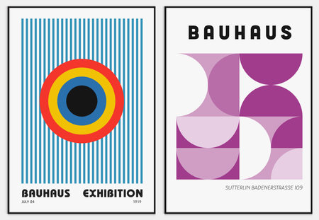 Contains Abstract Art Set in bauhaus style, Decorative Modern Art,のイラスト素材