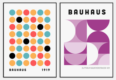 Contains Abstract Art Set in bauhaus style, Decorative Modern Art,のイラスト素材