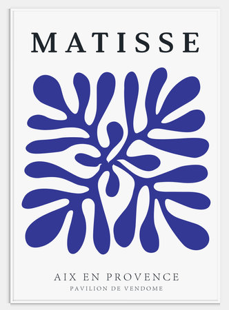 Contains Abstract Art Set in Matisse style, Decorative Modern Art, Vector illustration poster.のイラスト素材