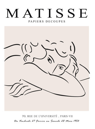 Contains Abstract Art Set in Matisse style, Decorative Modern Art, Vector illustration poster.のイラスト素材