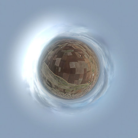 3d illustration of spherical panorama 360 degrees, seamless loop.
