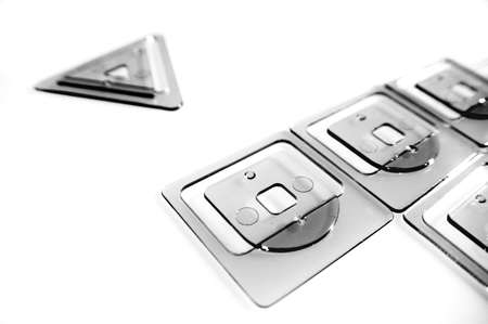 Paperclips against white backgroundの写真素材