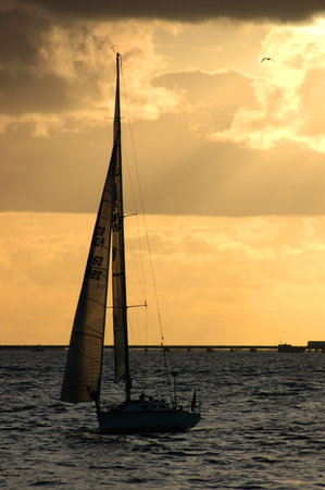 Boat at sunset