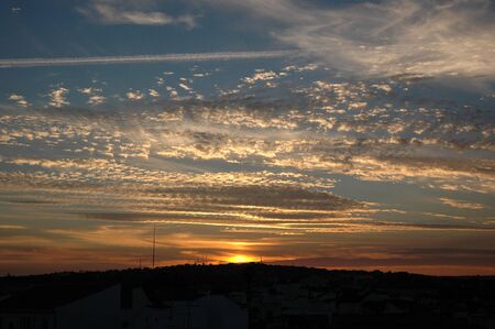 Fluffy sky in summertimeの写真素材