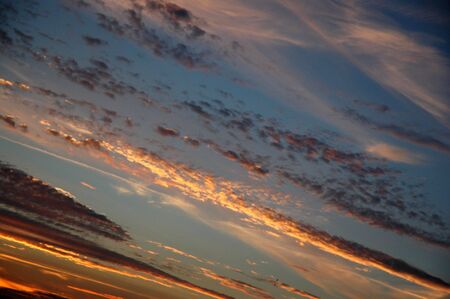 Fluffy sky in summertimeの写真素材