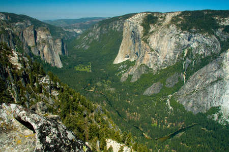 All you can see hiking your way to Taft Point in Yosemite Park, California, USAの写真素材