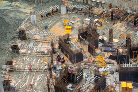 Aerial detailed view of a civil construction siteの写真素材