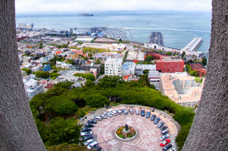 View from the Coit Tower at Telegraph Hill, in San Francisco, CA, USAの写真素材